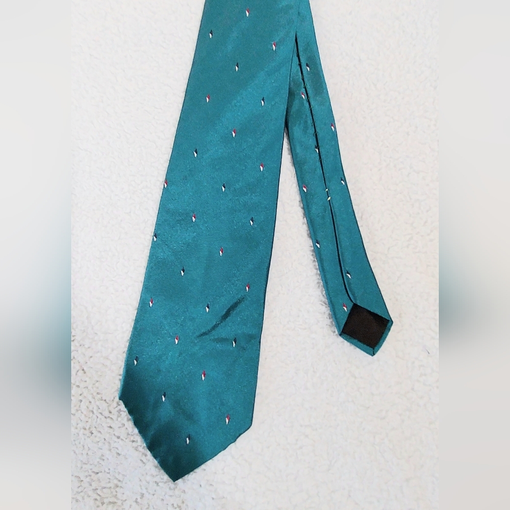 $500 OSCAR DE LA RENTA SILK TEAL BLUE BEAUTIFUL MEN'S COUTURE TIE